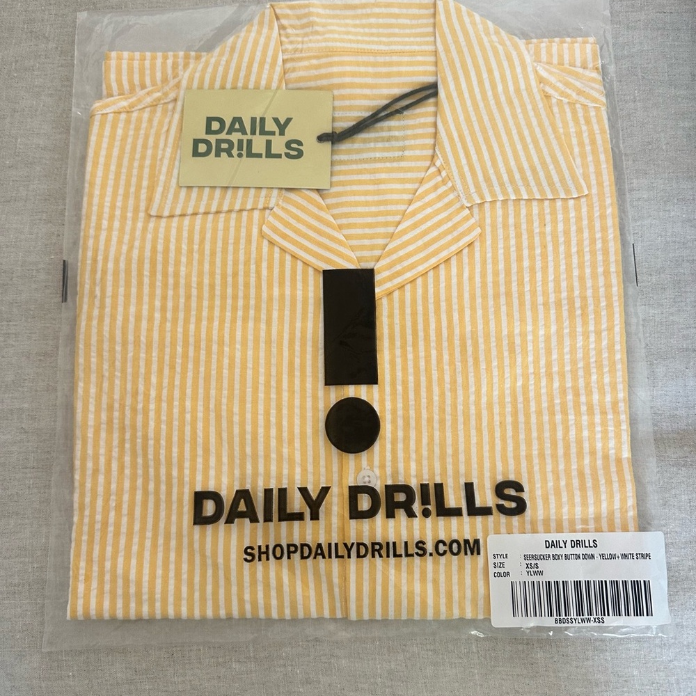 Daily Drills Mustard Striped Shirt